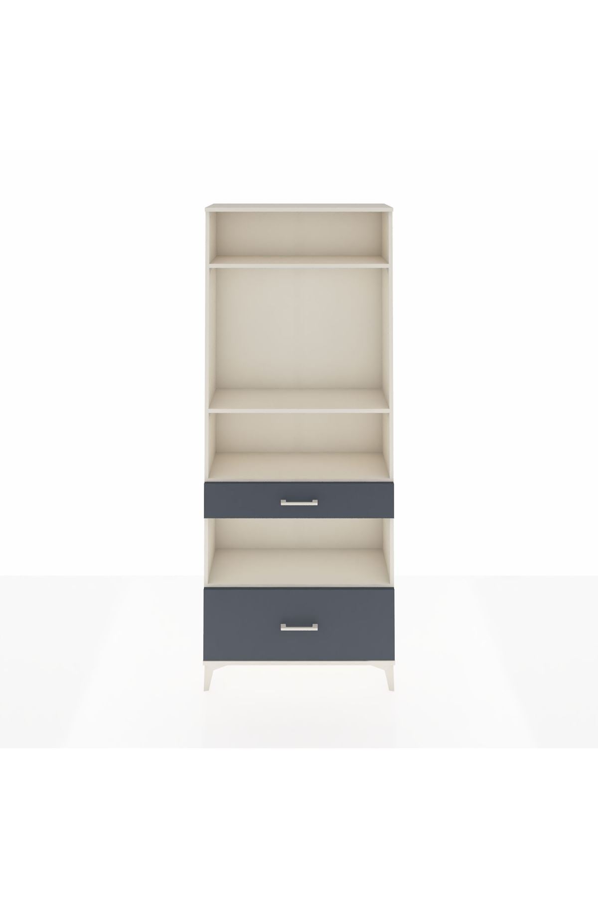 Arges Dolap 4 Raflı 2 Çekmeceli 88x30x221 Aytaşı-Antrasit