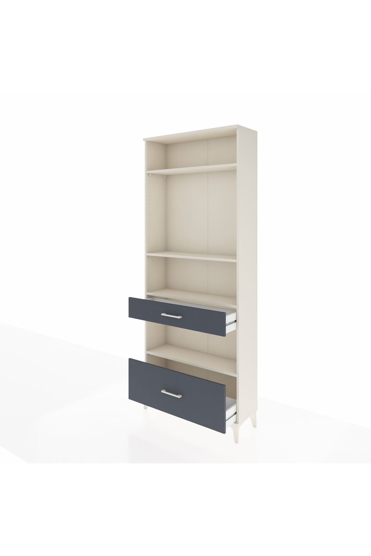 Arges Dolap 4 Raflı 2 Çekmeceli 88x30x221 Aytaşı-Antrasit