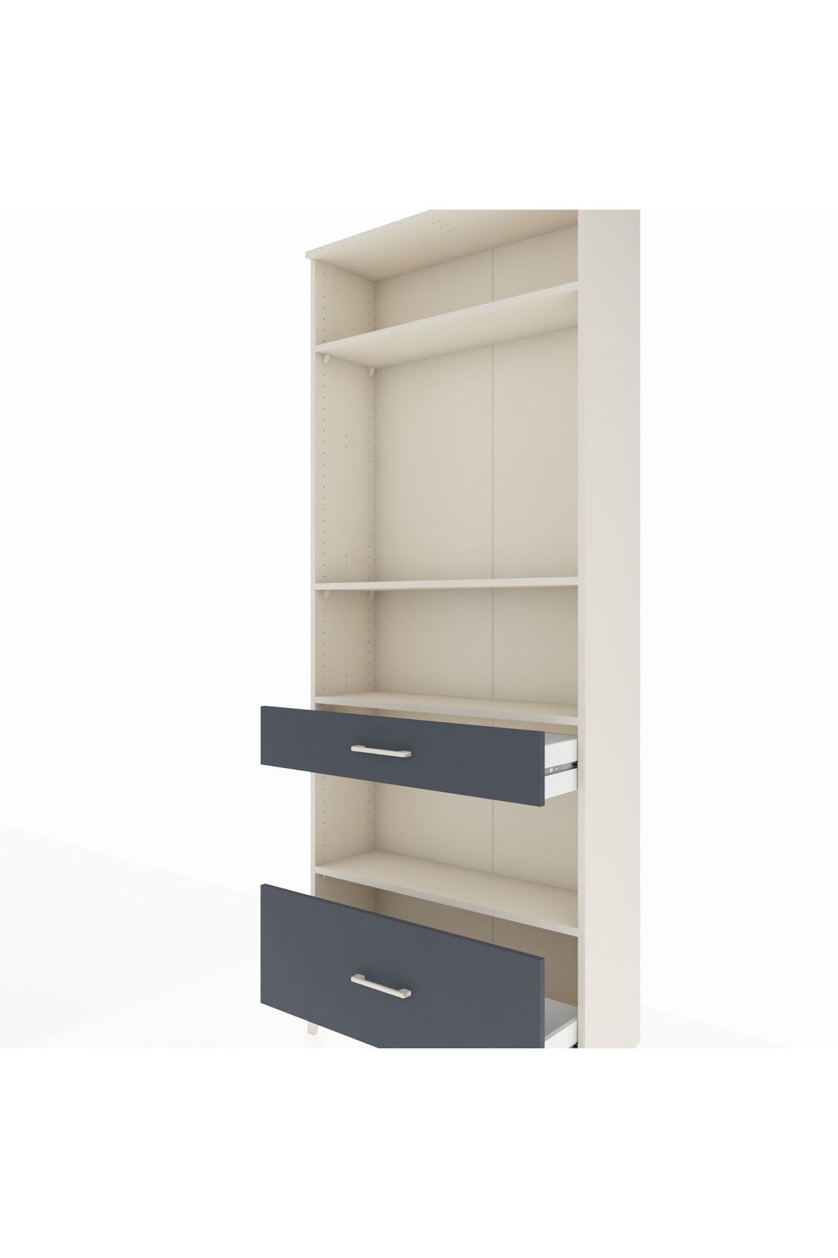 Arges Dolap 4 Raflı 2 Çekmeceli 88x30x221 Aytaşı-Antrasit