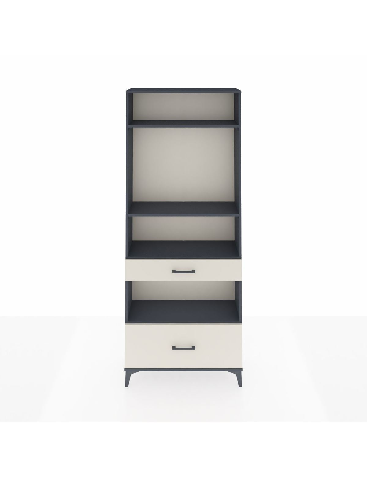 Arges Dolap 4 Raflı 2 Çekmeceli 88x30x221 Antrasit-Aytaşı