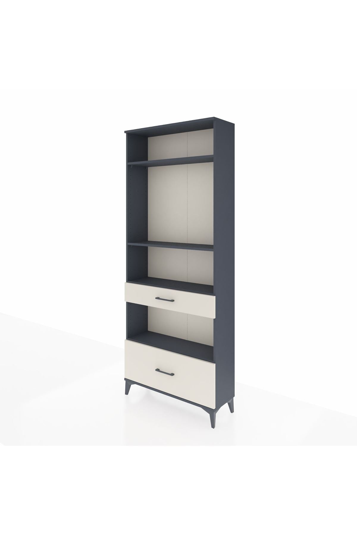 Arges Dolap 4 Raflı 2 Çekmeceli 88x30x221 Antrasit-Aytaşı