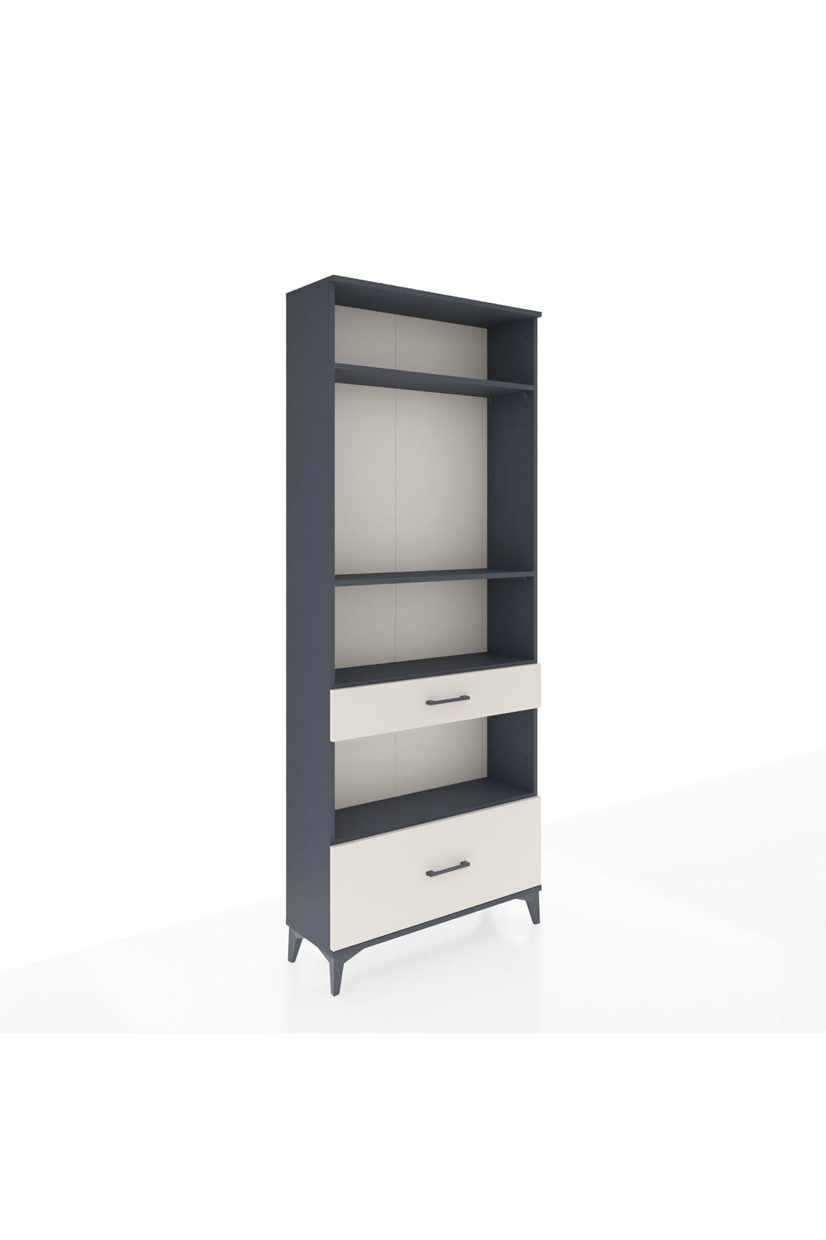 Arges Dolap 4 Raflı 2 Çekmeceli 88x30x221 Antrasit-Aytaşı