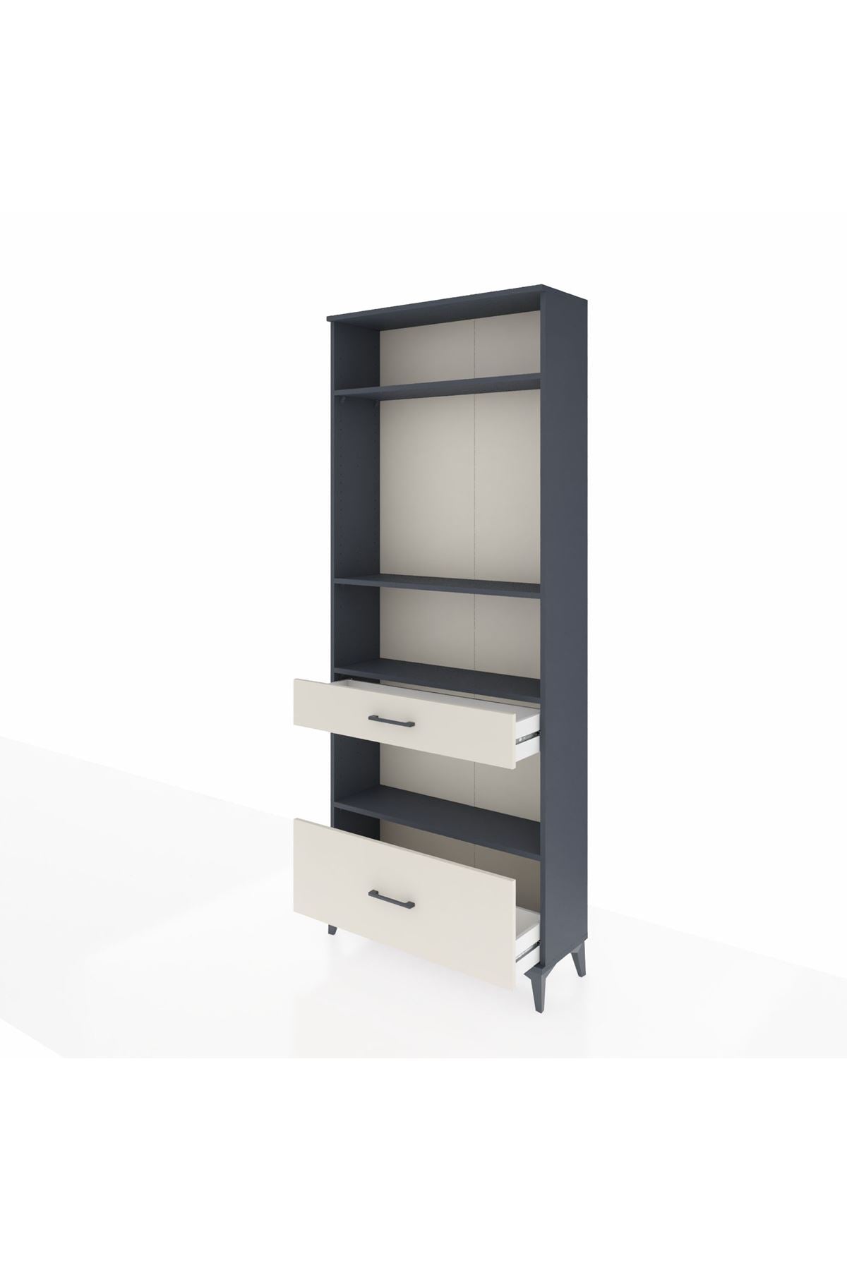 Arges Dolap 4 Raflı 2 Çekmeceli 88x30x221 Antrasit-Aytaşı