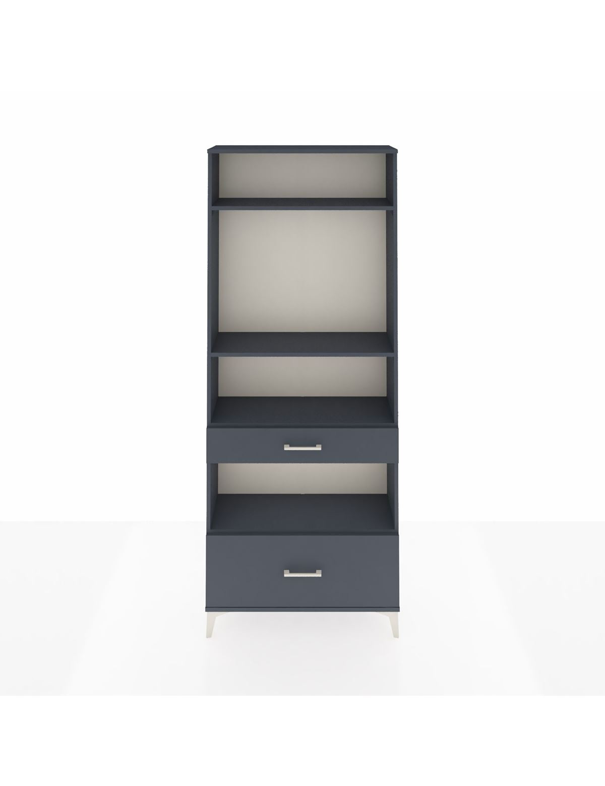 Arges Dolap 4 Raflı 2 Çekmeceli 88x30x221 Antrasit-Antrasit