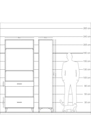 Arges Dolap 4 Raflı 2 Çekmeceli 88x30x221 Antrasit-Aytaşı