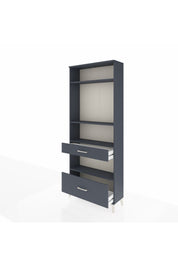 Arges Dolap 4 Raflı 2 Çekmeceli 88x30x221 Antrasit-Antrasit