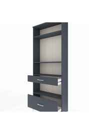 Arges Dolap 4 Raflı 2 Çekmeceli 88x30x221 Antrasit-Antrasit