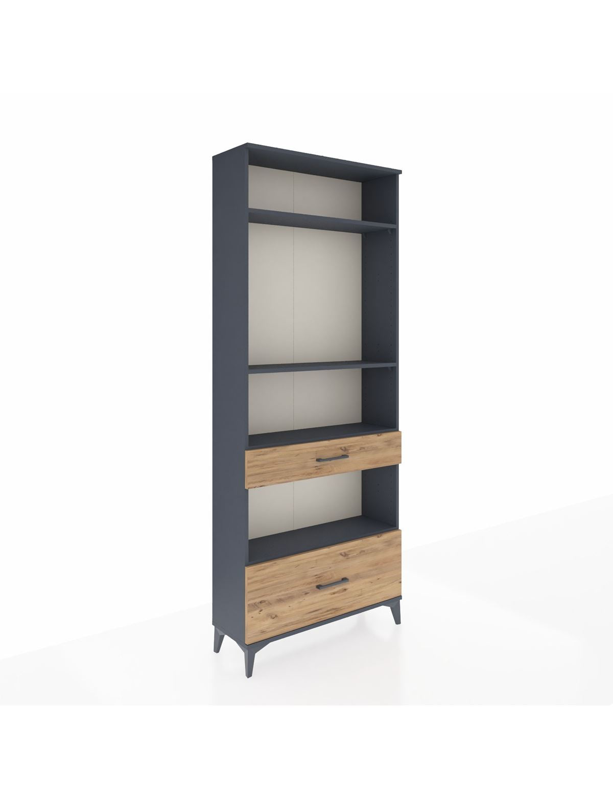 Arges Dolap 4 Raflı 2 Çekmeceli 88x30x221 Antrasit-Çam