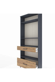 Arges Dolap 4 Raflı 2 Çekmeceli 88x30x221 Antrasit-Çam