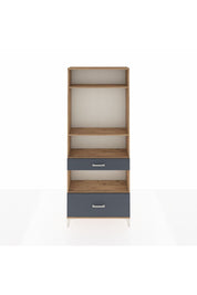 Arges Dolap 4 Raflı 2 Çekmeceli 88x30x221 Çam-Antrasit