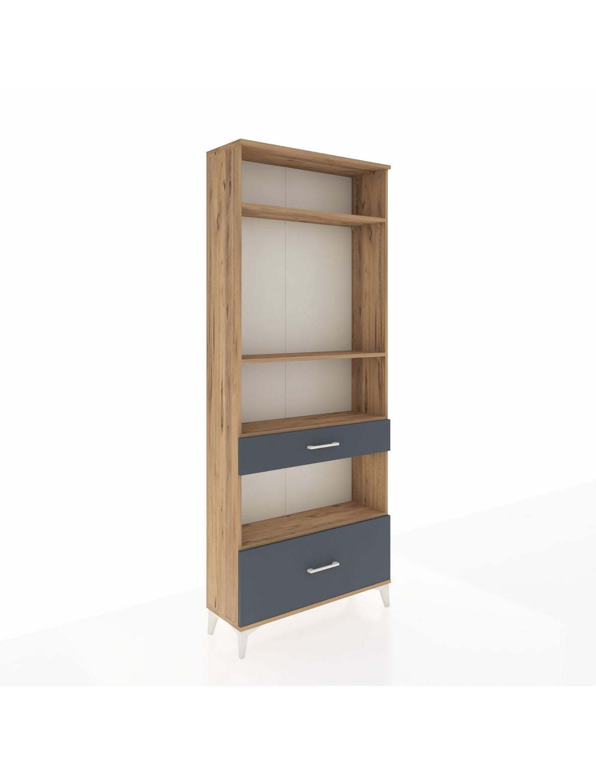 Arges Dolap 4 Raflı 2 Çekmeceli 88x30x221 Çam-Antrasit