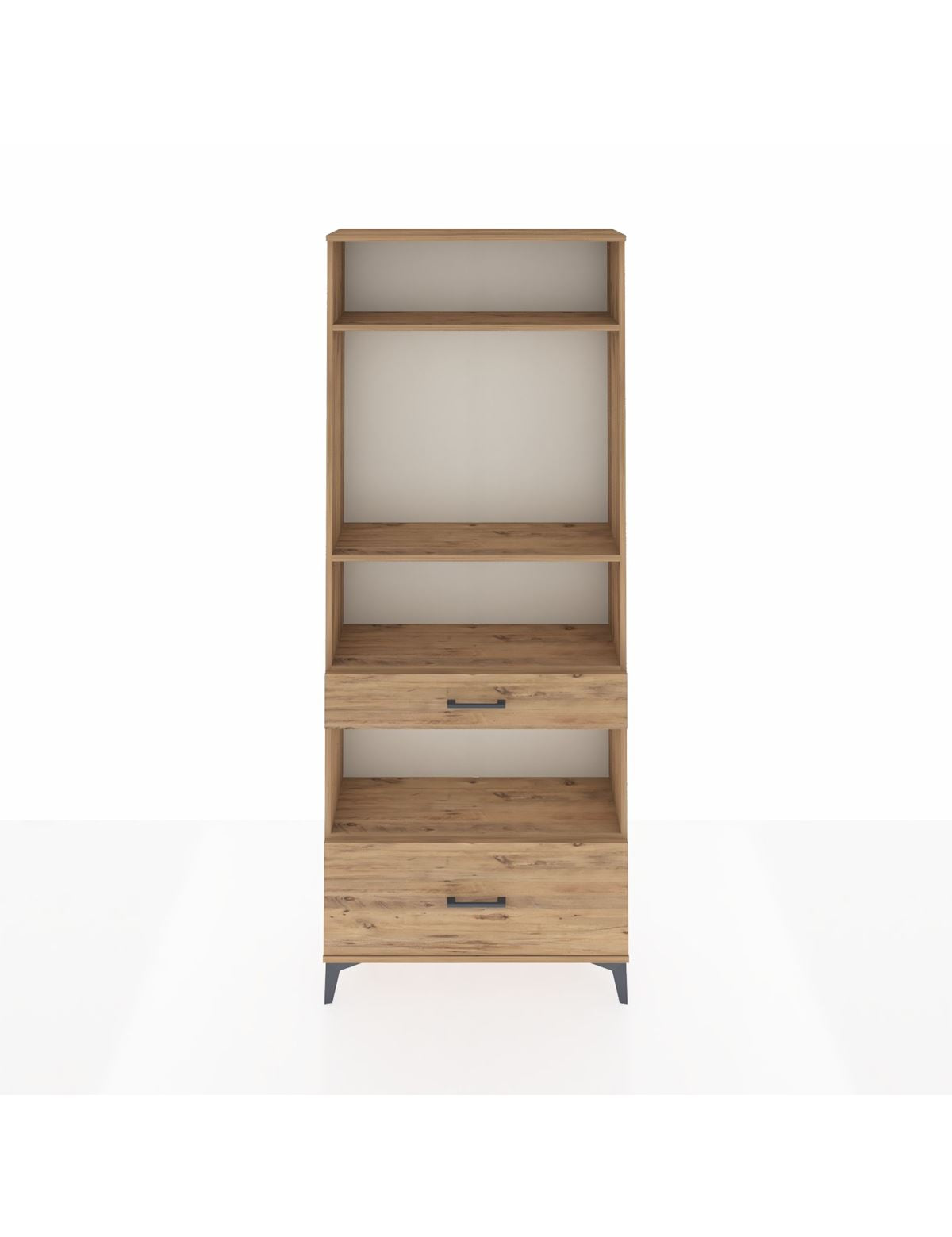 Arges Dolap 4 Raflı 2 Çekmeceli 88x30x221 Çam-Çam