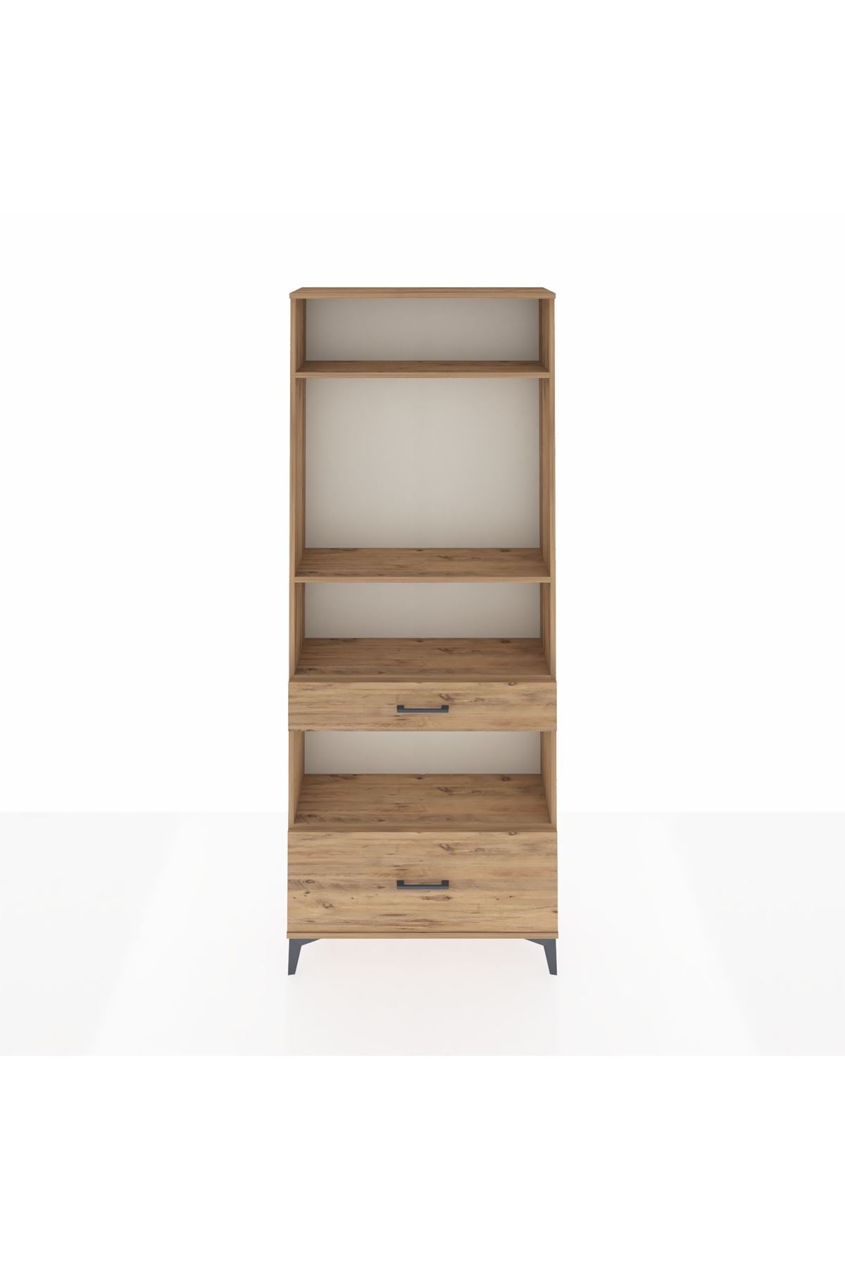 Arges Dolap 4 Raflı 2 Çekmeceli 88x30x221 Çam-Çam