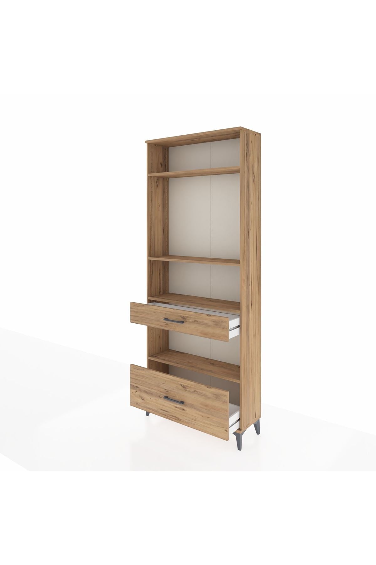 Arges Dolap 4 Raflı 2 Çekmeceli 88x30x221 Çam-Çam