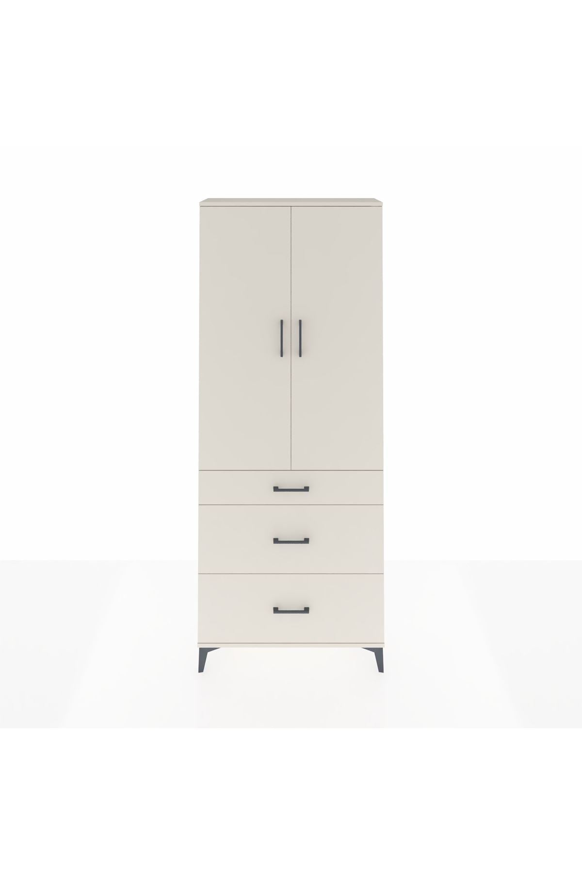 Arges Dolap 2 Raflı 3 Çekmeceli Tek Askılı 88x30x221 Aytaşı-Aytaşı