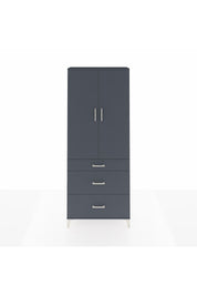 Arges Dolap 2 Raflı 3 Çekmeceli Tek Askılı 88x30x221 Antrasit-Antrasit