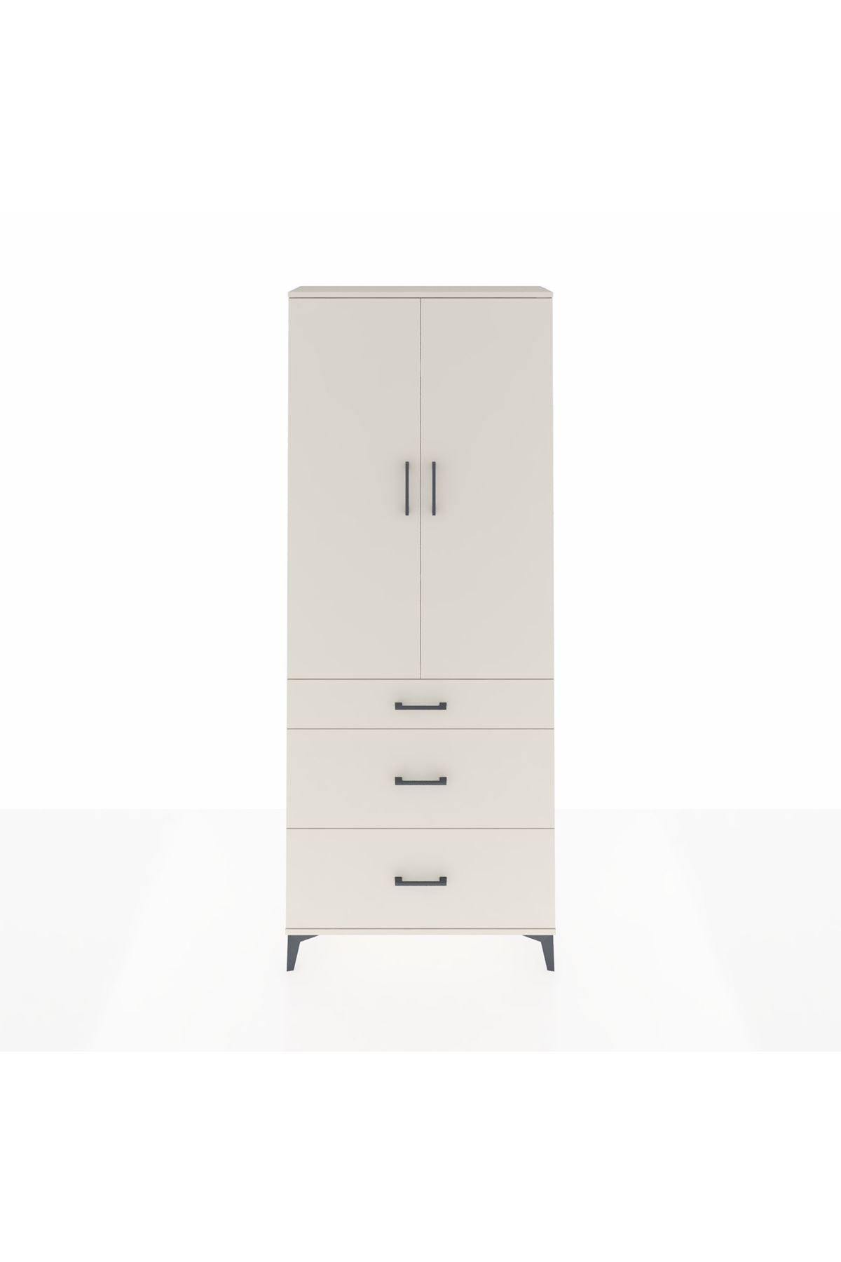 Arges Dolap 3 Raflı 3 Çekmeceli 2 Kapaklı 88x30x221 Aytaşı-Aytaşı