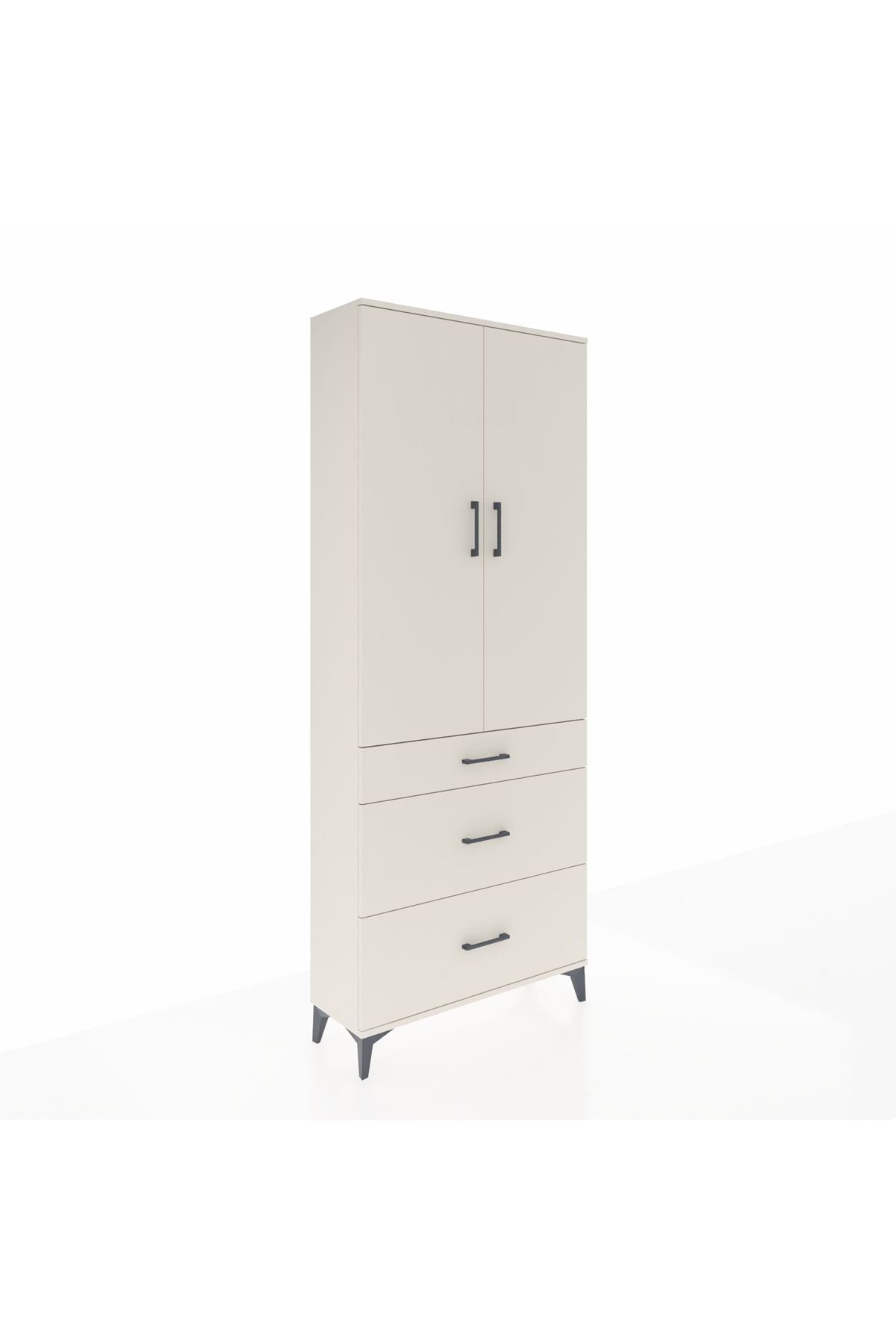 Arges Dolap 3 Raflı 3 Çekmeceli 2 Kapaklı 88x30x221 Aytaşı-Aytaşı