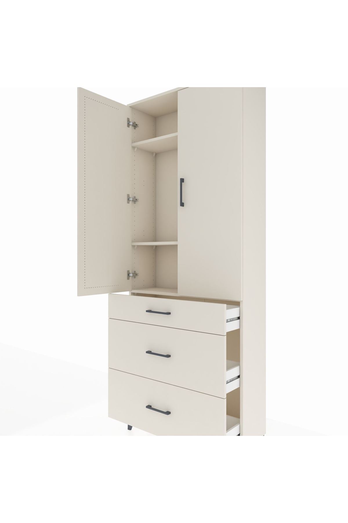 Arges Dolap 3 Raflı 3 Çekmeceli 2 Kapaklı 88x30x221 Aytaşı-Aytaşı