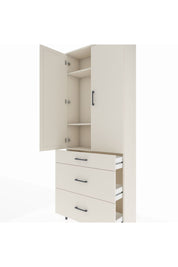 Arges Dolap 3 Raflı 3 Çekmeceli 2 Kapaklı 88x30x221 Aytaşı-Aytaşı