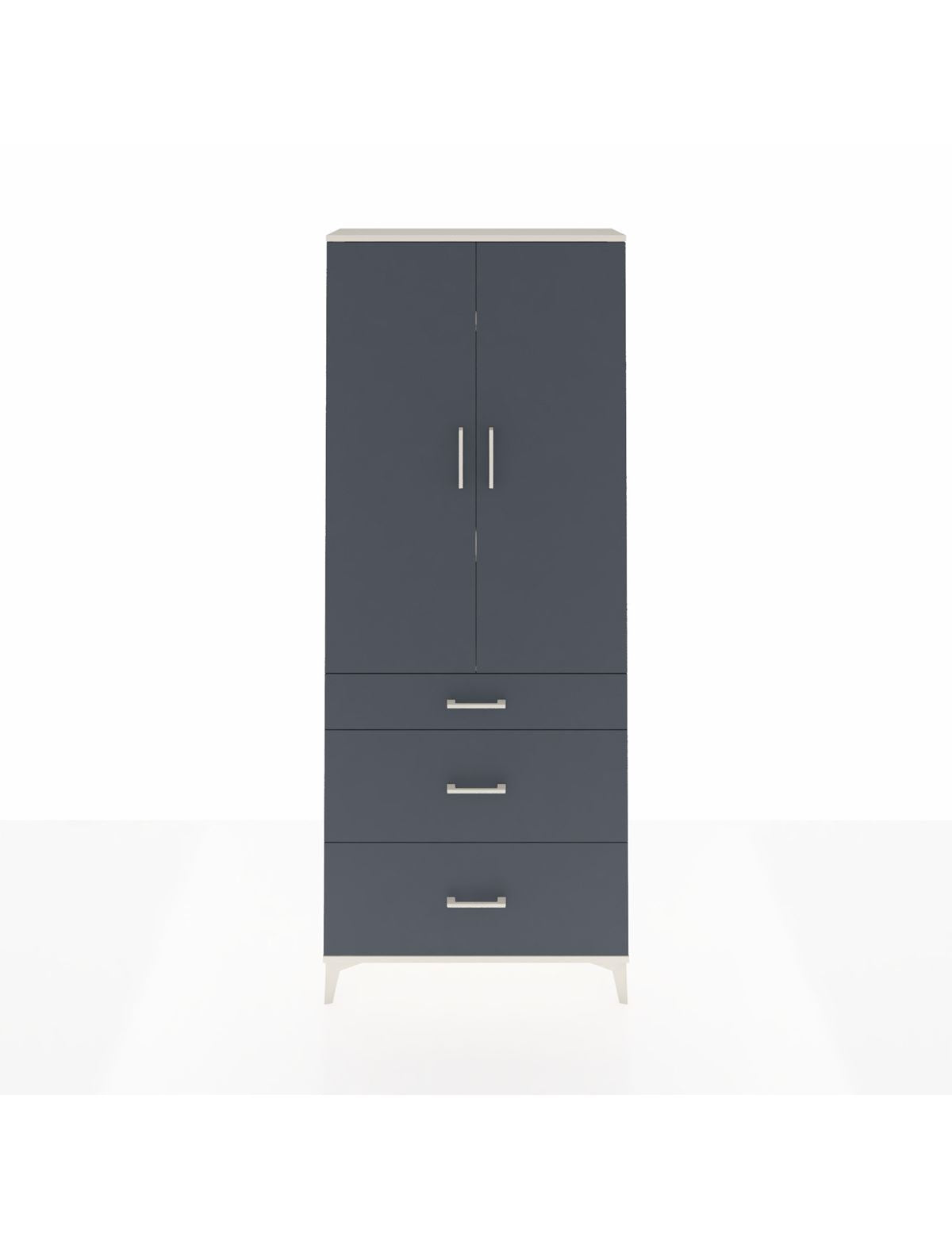 Arges Dolap 3 Raflı 3 Çekmeceli 2 Kapaklı 88x30x221 Aytaşı-Antrasit