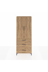 Arges Dolap 3 Raflı 3 Çekmeceli 2 Kapaklı 88x30x221