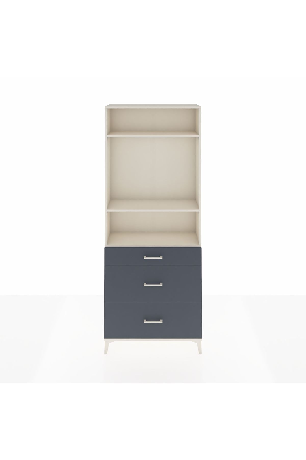 Arges Dolap 3 Raflı 3 Çekmeceli 88x30x221 Aytaşı-Antrasit