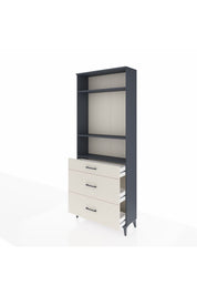Arges Dolap 3 Raflı 3 Çekmeceli 88x30x221 Antrasit-Aytaşı