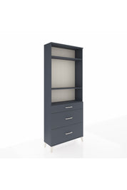 Arges Dolap 3 Raflı 3 Çekmeceli 88x30x221 Antrasit-Antrasit