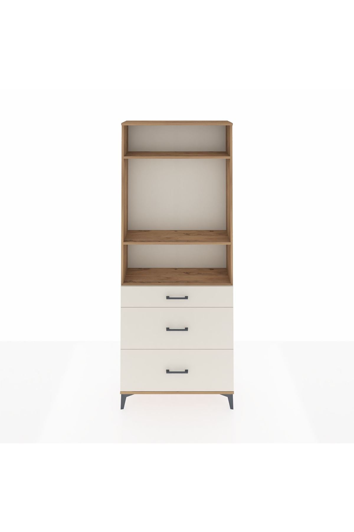 Arges Dolap 3 Raflı 3 Çekmeceli 88x30x221 Çam-Aytaşı