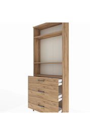 Arges Dolap 3 Raflı 3 Çekmeceli 88x30x221 Çam-Çam