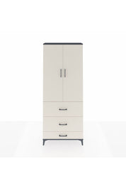 Arges Dolap 2 Raflı 3 Çekmeceli Tek Askılı 88x30x221 Antrasit-Aytaşı