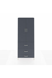 Arges Dolap 2 Raflı 3 Çekmeceli Tek Askılı 88x30x221 Antrasit-Antrasit