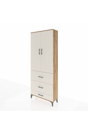 Arges Dolap 2 Raflı 3 Çekmeceli Tek Askılı 88x30x221 Çam-Aytaşı