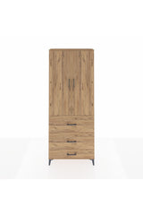 Arges Dolap 2 Raflı 3 Çekmeceli Tek Askılı 88x30x221