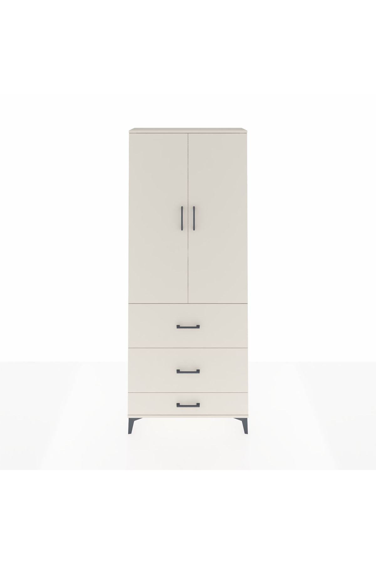 Arges Dolap 3 Raflı 3 Çekmeceli 2 Kapaklı 88x30x221 Aytaşı-Aytaşı