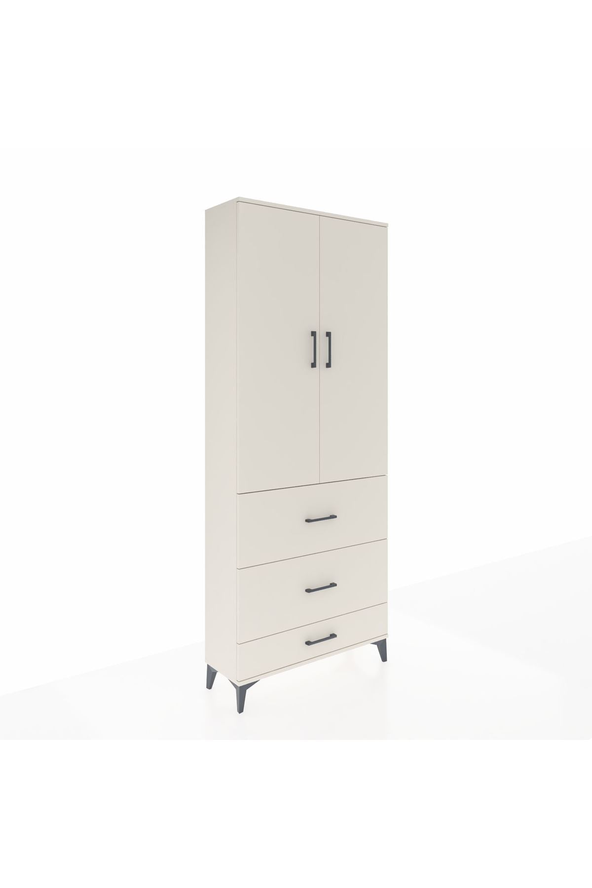 Arges Dolap 3 Raflı 3 Çekmeceli 2 Kapaklı 88x30x221 Aytaşı-Aytaşı