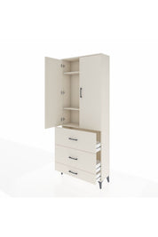 Arges Dolap 3 Raflı 3 Çekmeceli 2 Kapaklı 88x30x221 Aytaşı-Aytaşı