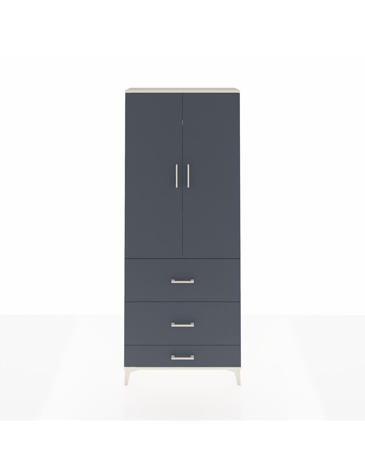 Arges Dolap 3 Raflı 3 Çekmeceli 2 Kapaklı 88x30x221 Aytaşı-Antrasit