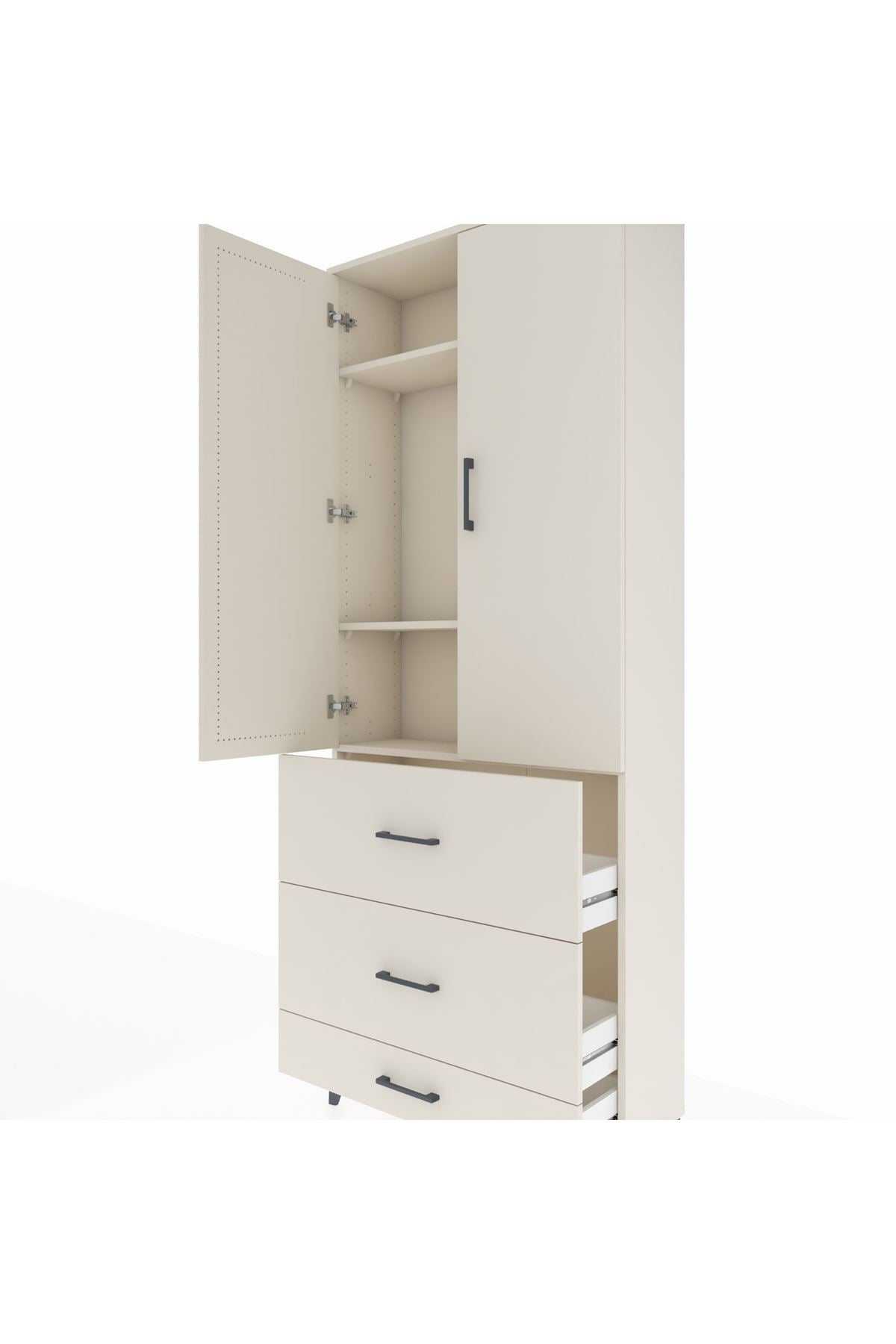 Arges Dolap 3 Raflı 3 Çekmeceli 2 Kapaklı 88x30x221 Aytaşı-Aytaşı