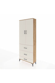 Arges Dolap 3 Raflı 3 Çekmeceli 2 Kapaklı 88x30x221 Çam-Aytaşı