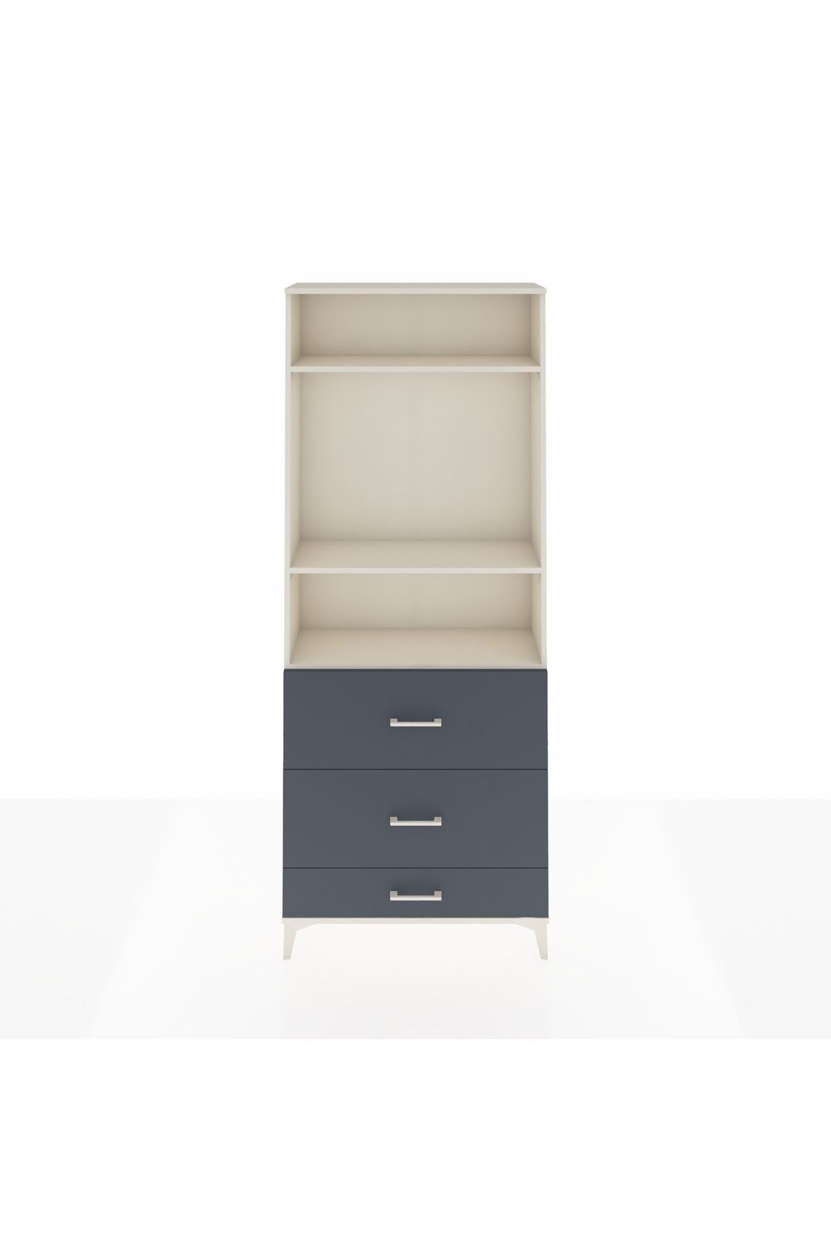 Arges Dolap 3 Raflı 3 Çekmeceli 88x30x221 Aytaşı-Antrasit