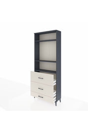 Arges Dolap 3 Raflı 3 Çekmeceli 88x30x221 Antrasit-Aytaşı