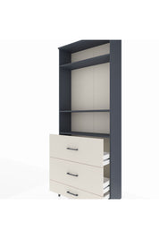 Arges Dolap 3 Raflı 3 Çekmeceli 88x30x221 Antrasit-Aytaşı