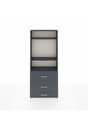 Arges Dolap 3 Raflı 3 Çekmeceli 88x30x221 Antrasit-Antrasit