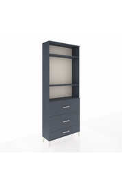 Arges Dolap 3 Raflı 3 Çekmeceli 88x30x221 Antrasit-Antrasit