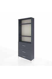 Arges Dolap 3 Raflı 3 Çekmeceli 88x30x221 Antrasit-Antrasit