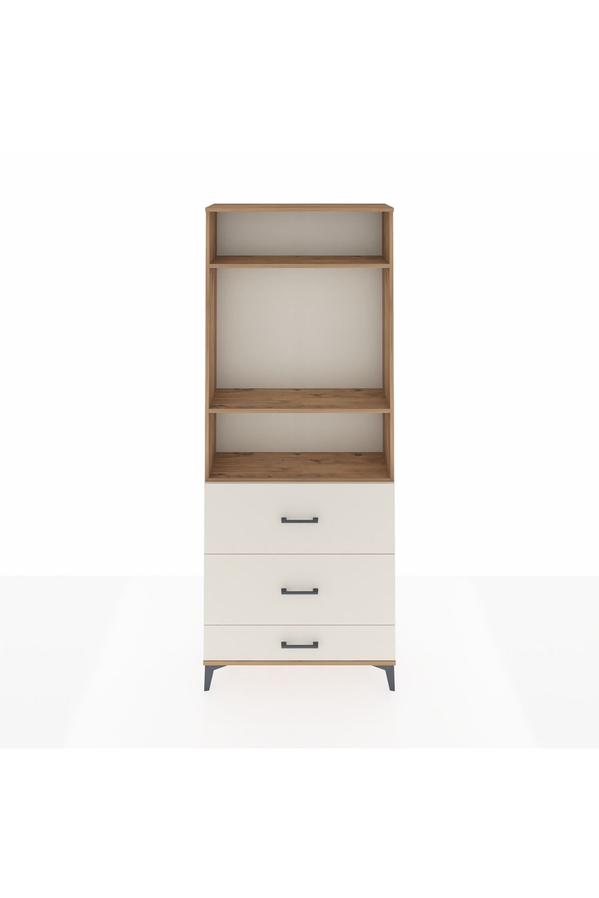 Arges Dolap 3 Raflı 3 Çekmeceli 88x30x221 Çam-Aytaşı