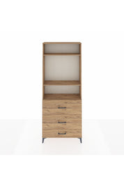 Arges Dolap 3 Raflı 3 Çekmeceli 88x30x221 Çam-Çam