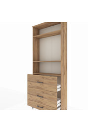 Arges Dolap 3 Raflı 3 Çekmeceli 88x30x221 Çam-Çam